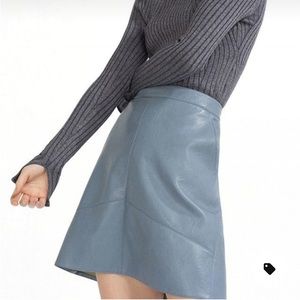 (Sz M) Zara Blue Faux Leather Skirt